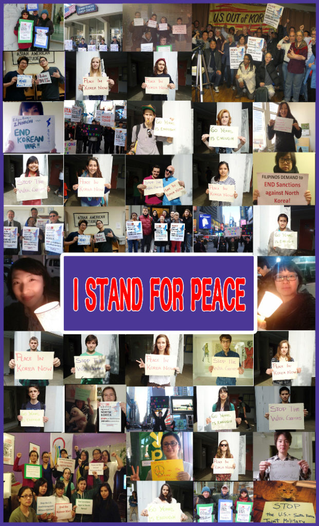 We demand peace in Korean peninsula